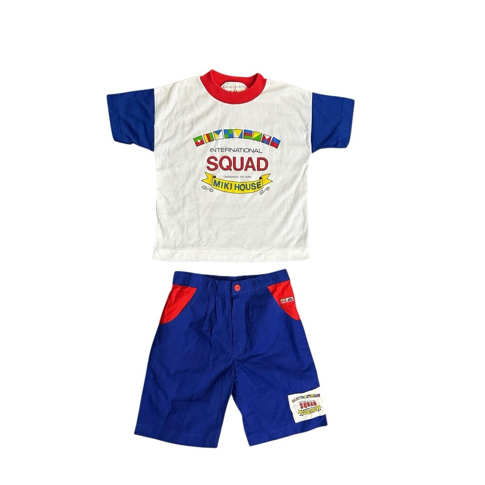 Vtg Miki House Set Shirt Pants International Squad Designed To Win Flags 4 Rare